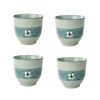 4Pcs Japanese Style Flower Ceramic Teacups Small Straight Wine Cups 150ML