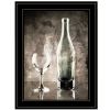 "Moody Gray Wine Glass Still Life" by Bluebird Barn, Ready to Hang Framed Print, Black Frame