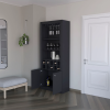 Mia Black Bar Cabinet with Wine Storage and Three Shelves