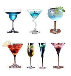 Set of 7 Crystal Colorful Glasses for All Types of Drinks