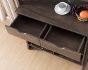 Wine Display Cabinet, Wine Rack with Multi Storage &Three Wine Bottle Compartments in Walnut Oak