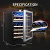 SOTOLA 24 Inch 46 Bottle Dual Zone Wine Cooler with Clear Glass Door and Advanced Cooling System