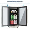 Premium 15-inch Mini Beverage Refrigerator / Wine Cooler - Built-in & Freestanding, 120 Cans, Adjustable Shelves, LED Lighting, Quiet, ETL Certified