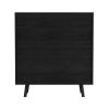 Bohemian Bar Cabinet, Natural Rattan Doors, Removable Wine Rack in Ebony