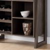 Wine Display Cabinet, Wine Rack with Multi Storage &Three Wine Bottle Compartments in Walnut Oak