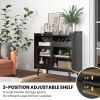 Kitchen Buffet Sideboard with Wine Rack and Sliding Door