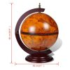 Tabletop Globe Bar Wine Stand Eucalyptus Wood