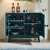 36" Sideboard Buffet Cabinet with Wine Storage shelf, Storage Cabinet with Wine Glass Holder Organizer