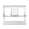 Contemporary Chrome Wine Rack Silver Modern Glass Metal Frame Wine Storage RT