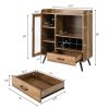 Buffet Sideboard with Removable Wine Rack and Glass Holder