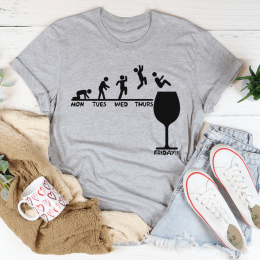 Monday to Friday Wine T-Shirt (Color: Athletic Heather, size: XL)