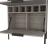 Bar Cabinet Puertu, Six Wine Cubbies, Double Door Cabinet, Light Gray Finish