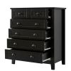 DRAWER DRESSER CABINET BAR CABINET, storge cabinet, lockers, retro shell-shaped handle, can be placed in the living room, bedroom, dining room, black