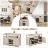 Server Buffet Sideboard With Wine Rack and Open Shelf