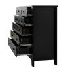 DRAWER DRESSER CABINET BAR CABINET, storge cabinet, lockers, retro shell-shaped handle, can be placed in the living room, bedroom, dining room, black