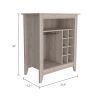 Future Bar Cabinet, Six Built-in Wine Rack, One Open Drawer, One Open Shelf, Carbon Espresso